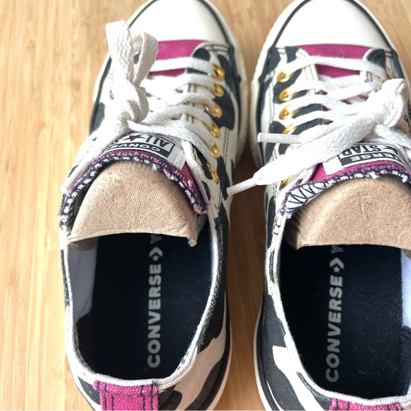 Converse Women Lift Platform All Star Low Sneaker Animal Print Size 6 - Picture 11 of 13